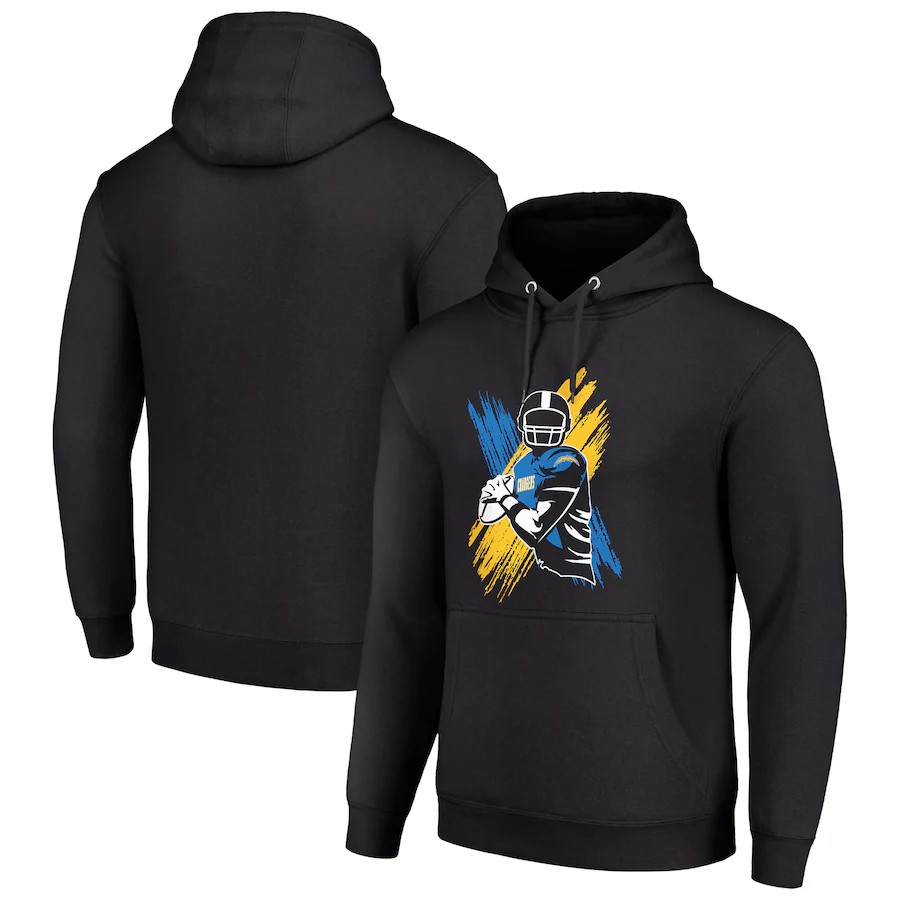Men los angeles chargers black 2024 NFL hoodie->los angeles chargers->NFL Jersey
